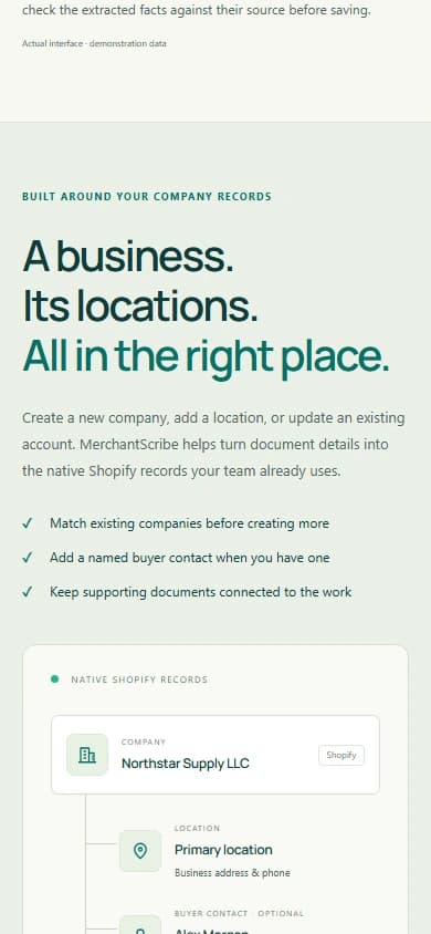 MerchantScribe: product features captured on mobile