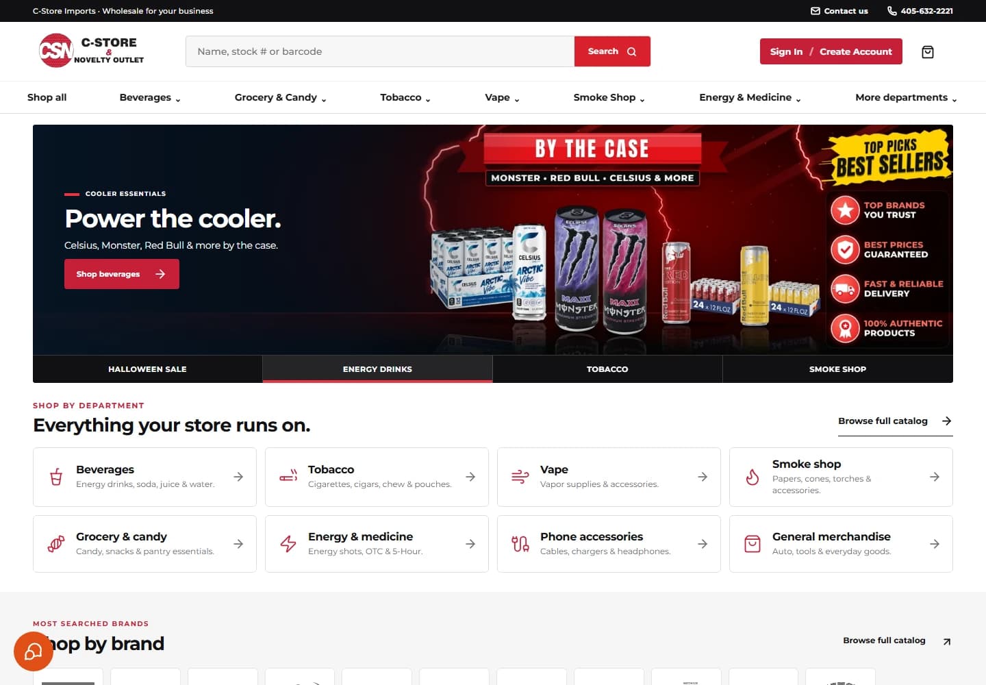 C-Store Imports: homepage captured on desktop